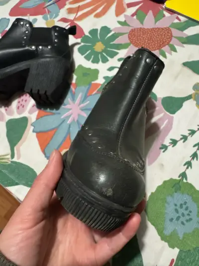 Botines de cuero negro CAT - miniatura 5