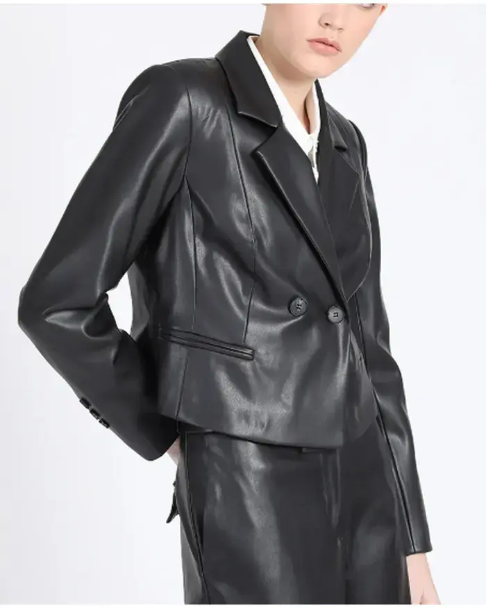Blazer cuero sintético negro para mujer Liolá - 1