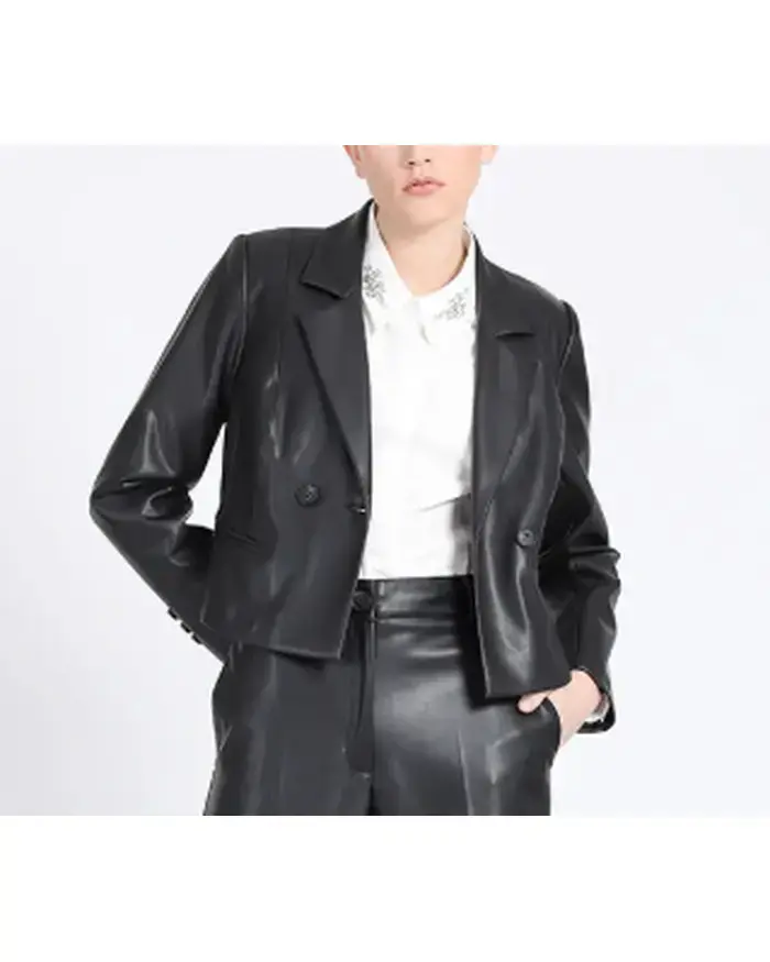 Blazer cuero sintético negro para mujer Liolá - 2