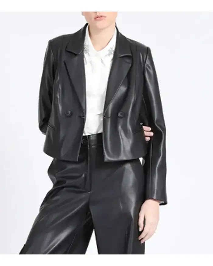 Blazer cuero sintético negro para mujer Liolá - 3