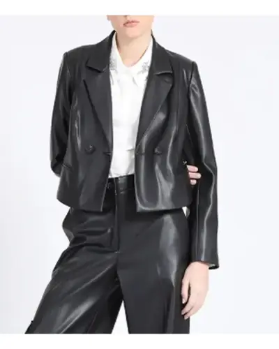 Blazer cuero sintético negro para mujer Liolá - miniatura 3