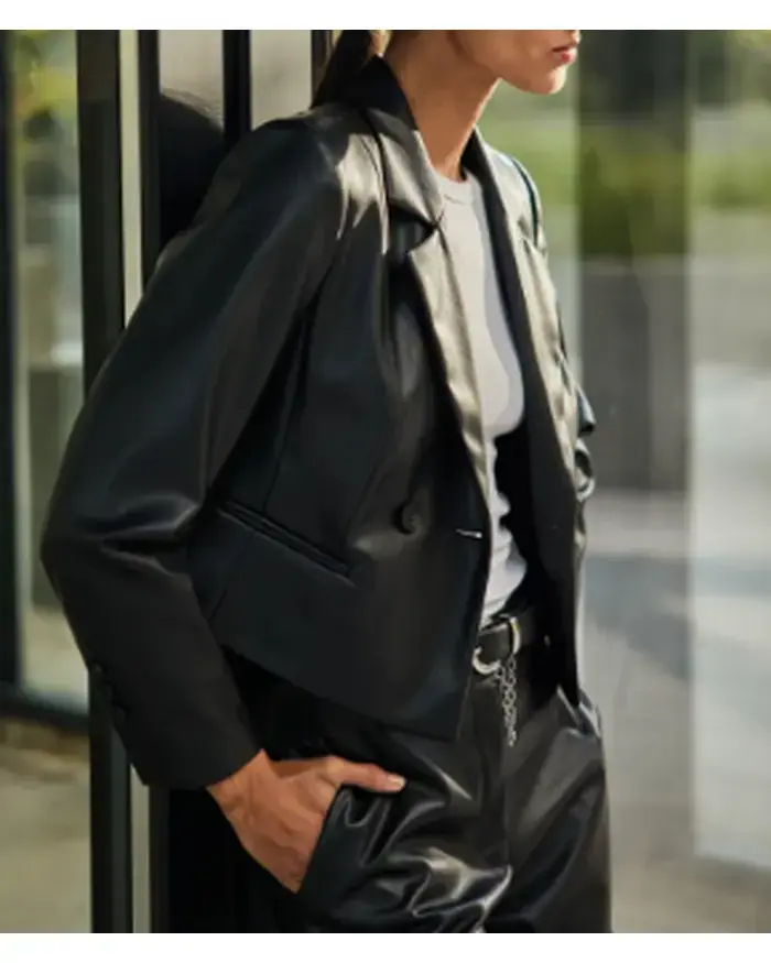 Blazer cuero sintético negro para mujer Liolá - 4