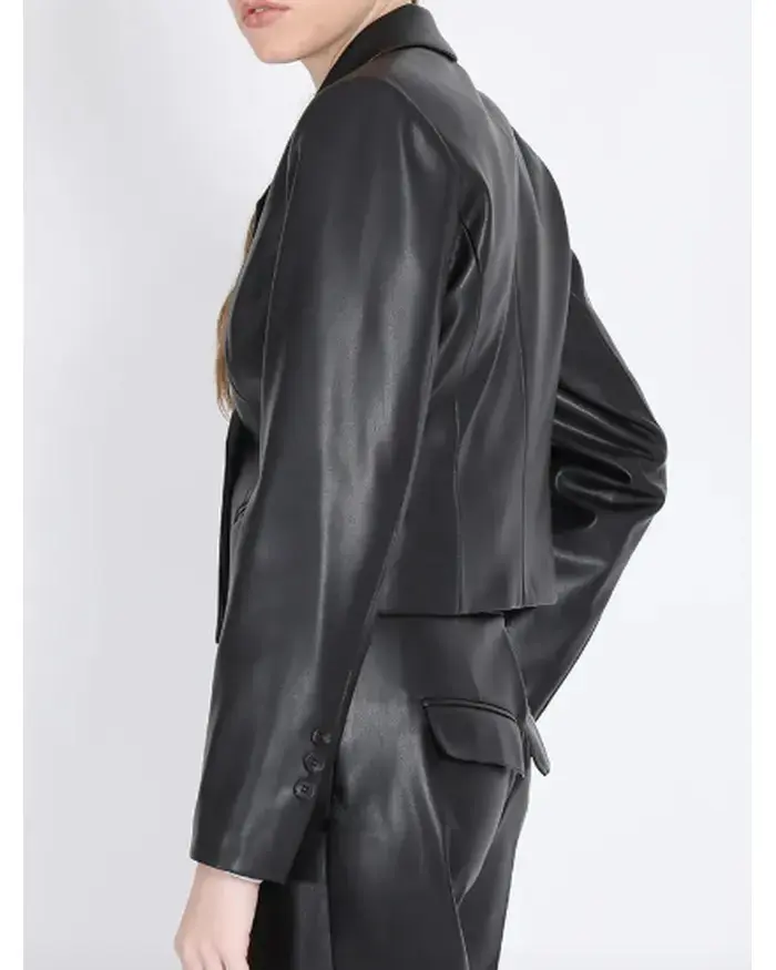Blazer cuero sintético negro para mujer Liolá - 5