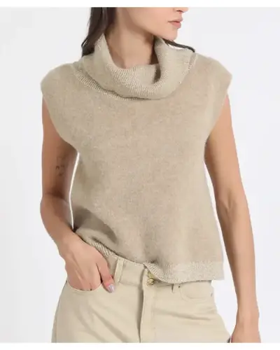 Chaleco sin mangas color beige para mujer Liolá - miniatura 1
