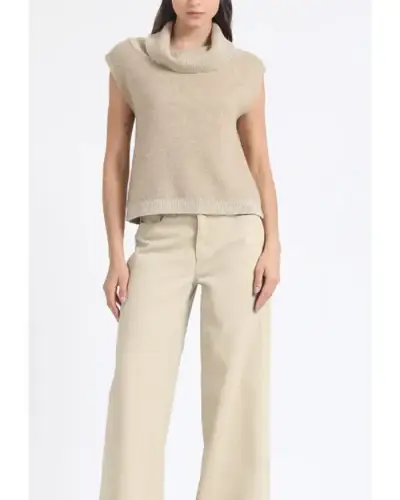 Chaleco sin mangas color beige para mujer Liolá - miniatura 2