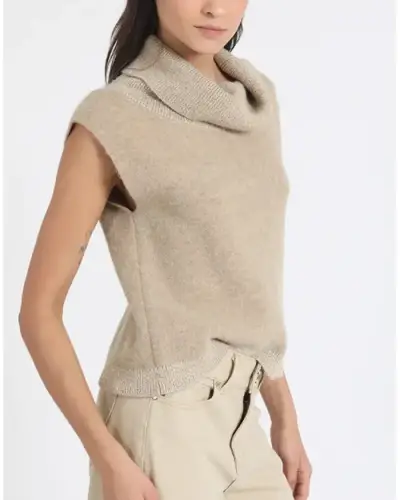 Chaleco sin mangas color beige para mujer Liolá - miniatura 3