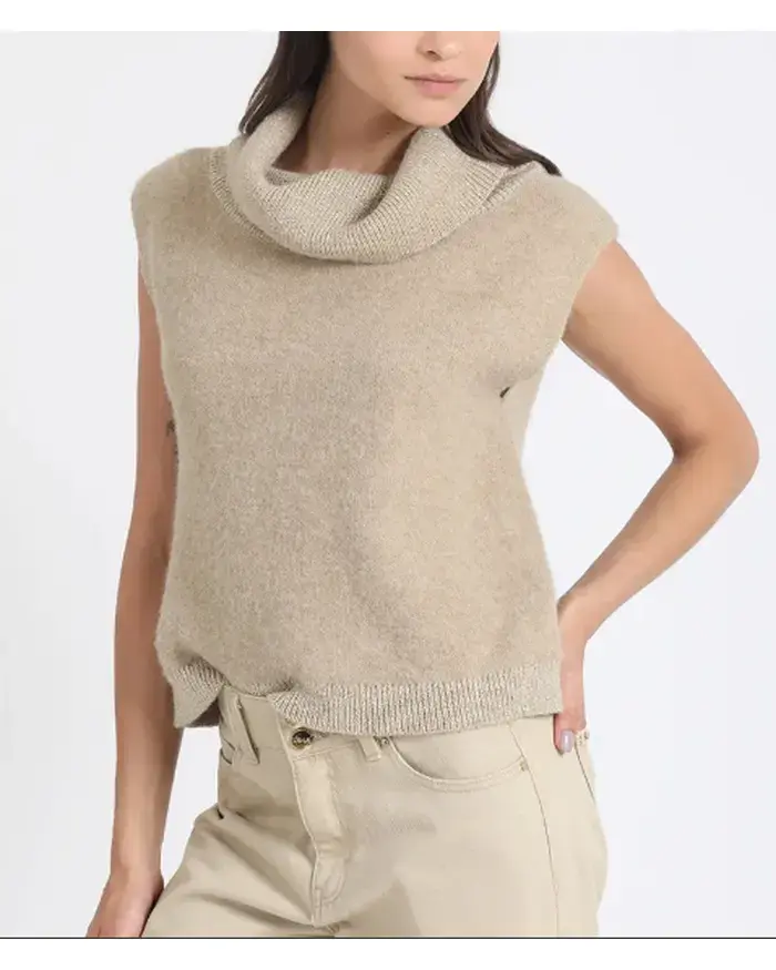 Chaleco sin mangas color beige para mujer Liolá - 4