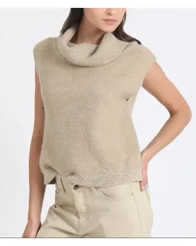 Chaleco sin mangas color beige para mujer Liolá - miniatura 4