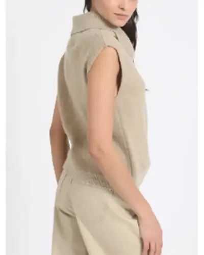 Chaleco sin mangas color beige para mujer Liolá - miniatura 5