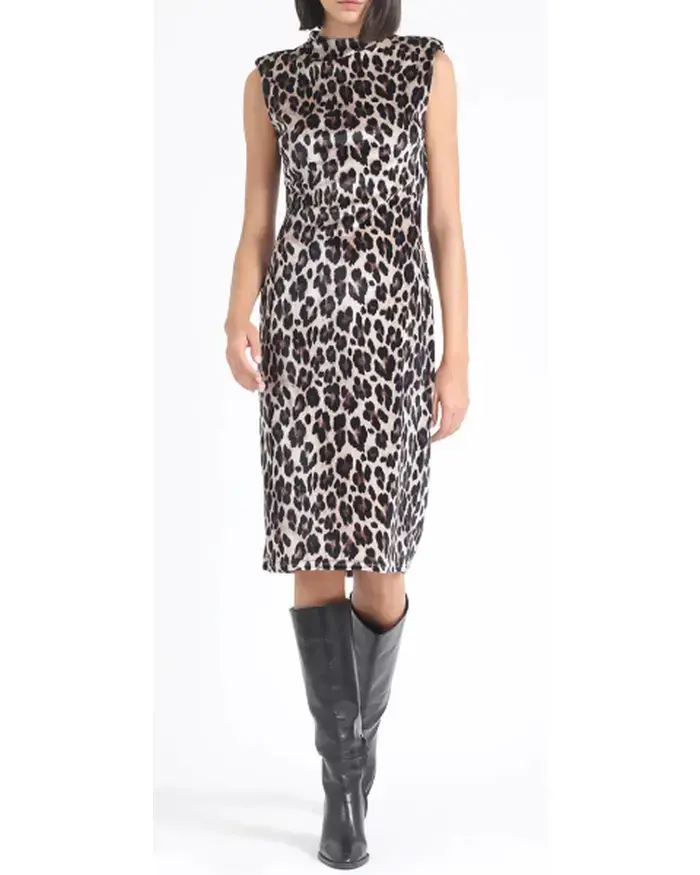 Vestido animal print sin mangas elegante Liolá - 1
