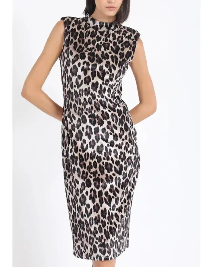 Vestido animal print sin mangas elegante Liolá - 3