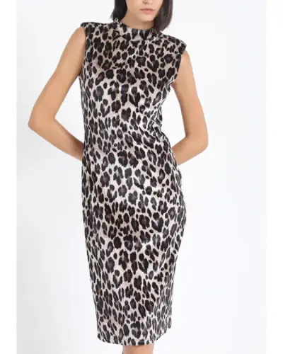 Vestido animal print sin mangas elegante Liolá - miniatura 3