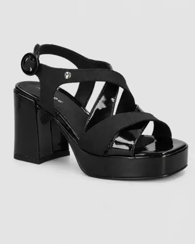 Sandalias de tacón alto negras elegantes Mingo - miniatura 1