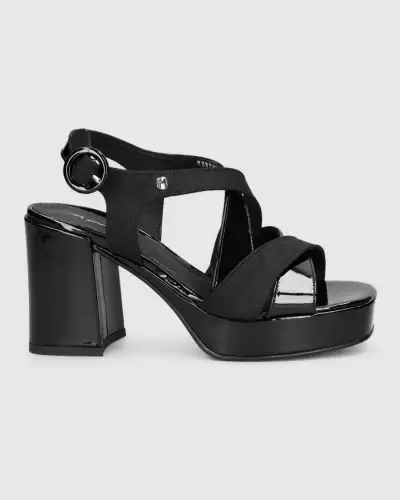 Sandalias de tacón alto negras elegantes Mingo - miniatura 2