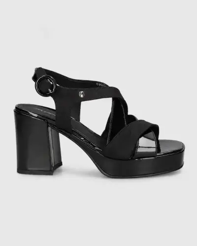 Sandalias de tacón alto negras elegantes Mingo - miniatura 4