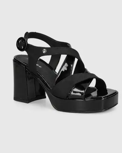 Sandalias de tacón alto negras elegantes Mingo - miniatura 5
