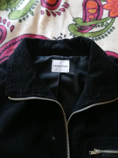 Chaqueta de pana negra Marittimo con cierre - miniatura 3