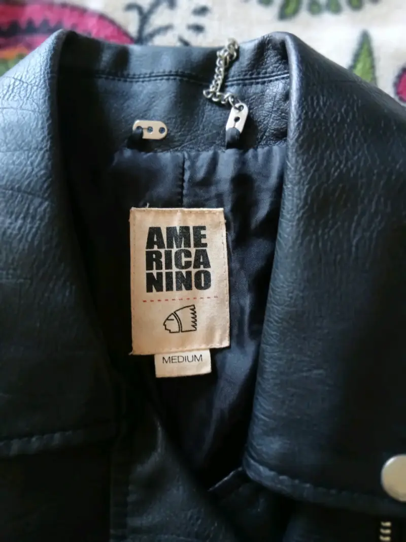 Chaqueta de cuero negra Americano talla M - 3