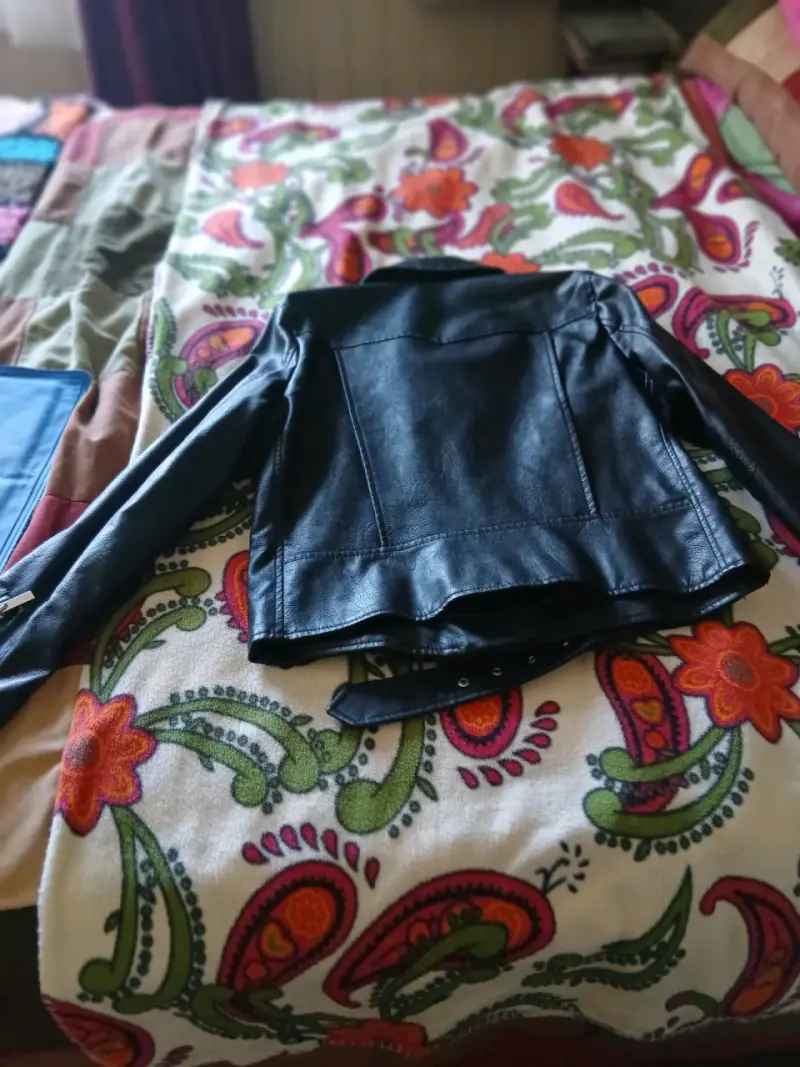 Chaqueta de cuero negra Americano talla M - 4