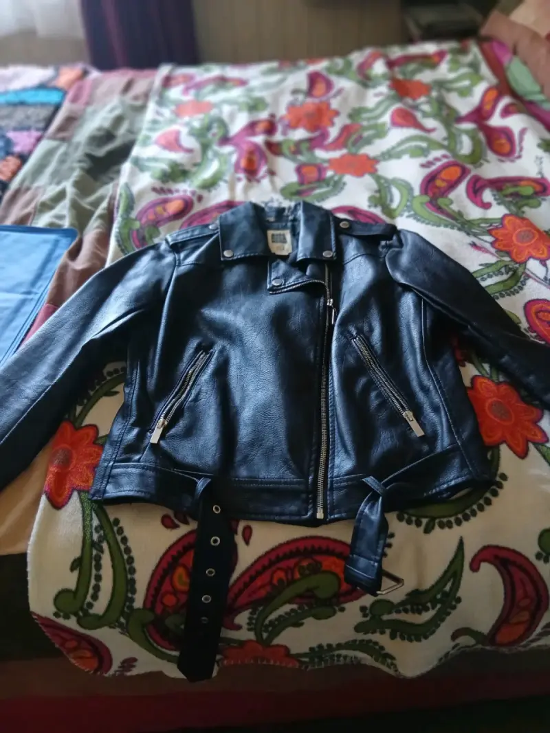 Chaqueta de cuero negra Americano talla M - 5