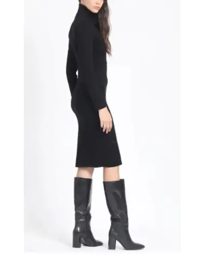 Vestido negro ajustado de manga larga Liolá - miniatura 4
