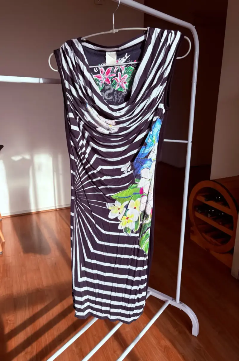 Vestido Desigual estampado floral y rayas - 2