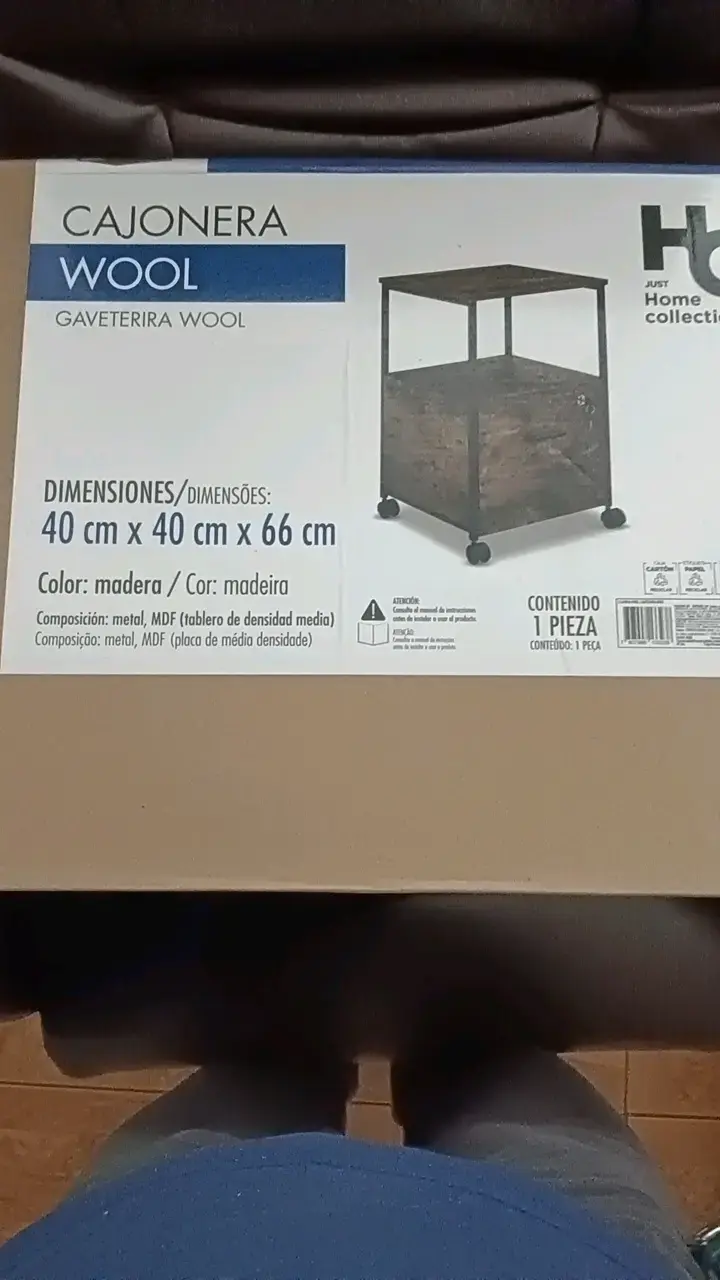 Cajonera Wool de madera con ruedas - 1