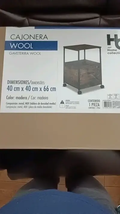 Cajonera Wool de madera con ruedas - miniatura 1