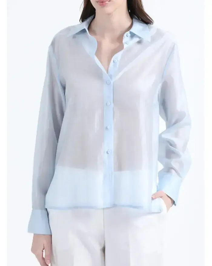 Blusa transparente celeste marca Liolá - 1