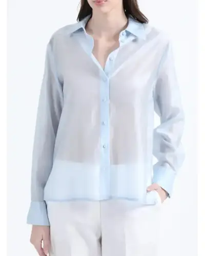 Blusa transparente celeste marca Liolá - miniatura 1