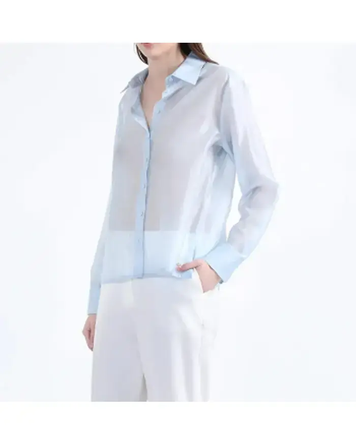 Blusa transparente celeste marca Liolá - 2