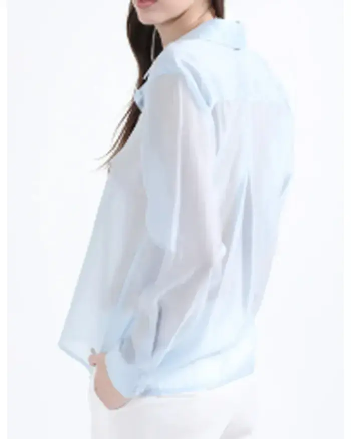 Blusa transparente celeste marca Liolá - 4