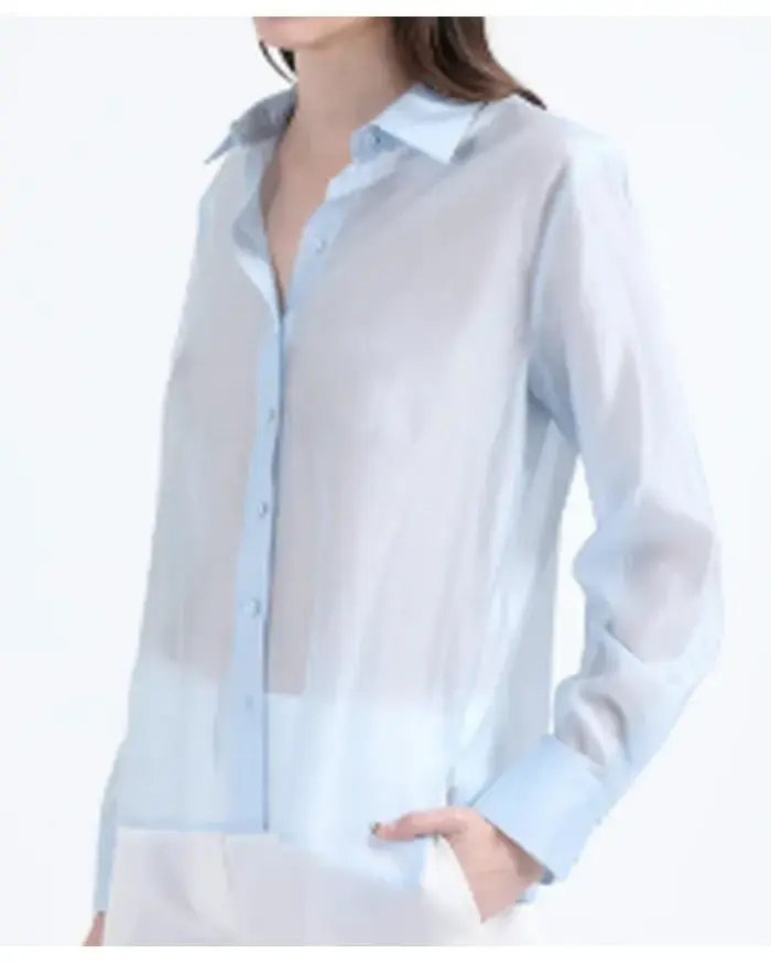 Blusa transparente celeste marca Liolá - 5
