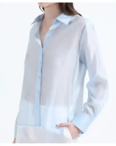 Blusa transparente celeste marca Liolá - miniatura 5
