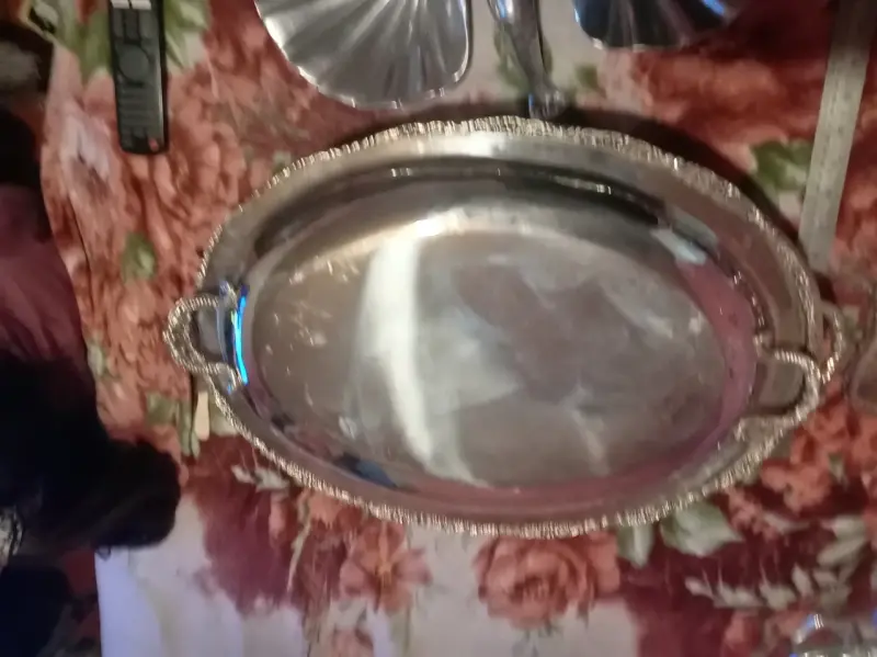 Bandeja de plaque con tapa y soporte decorativo - 4