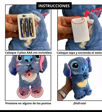 Peluche Stitch con luz y sonido calmante - miniatura 1