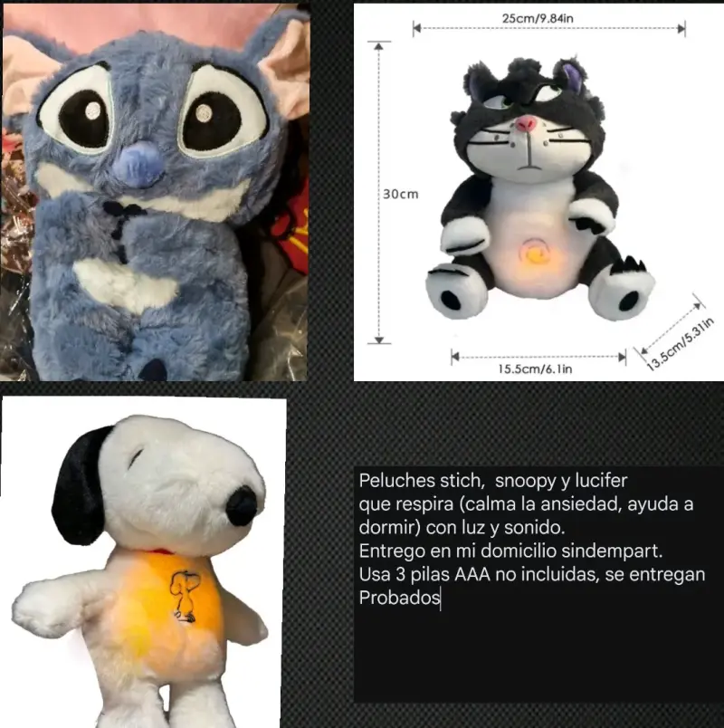 Peluche Stitch con luz y sonido calmante - 2