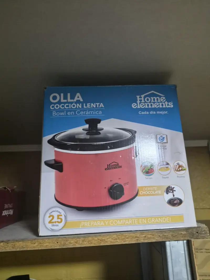 Olla de cocción lenta Home Elements 2.5L roja