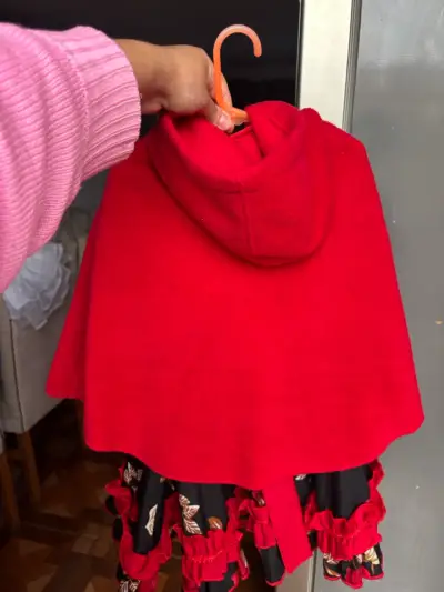 Vestido huasita de niña con capa  y zapatos - miniatura 5
