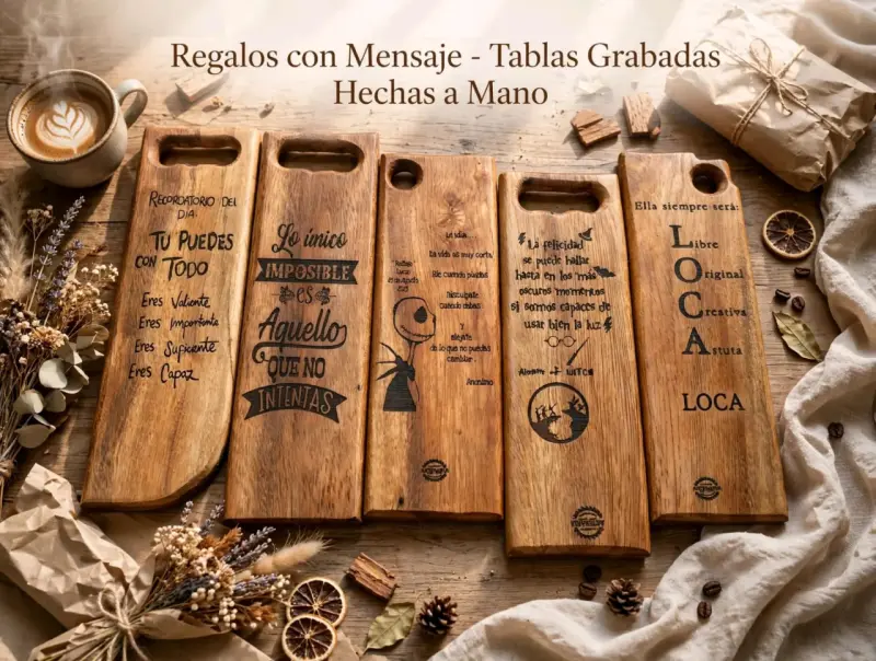 Tablas de Madera Grabadas con Mensajes Inspiradores - 1