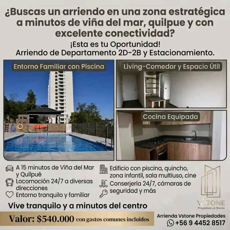 Departamento 2D-2B Estacionamiento y piscina - 6