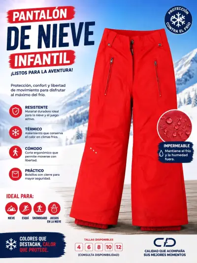 Abrigo infantil rojo con capucha de piel sintética - miniatura 2