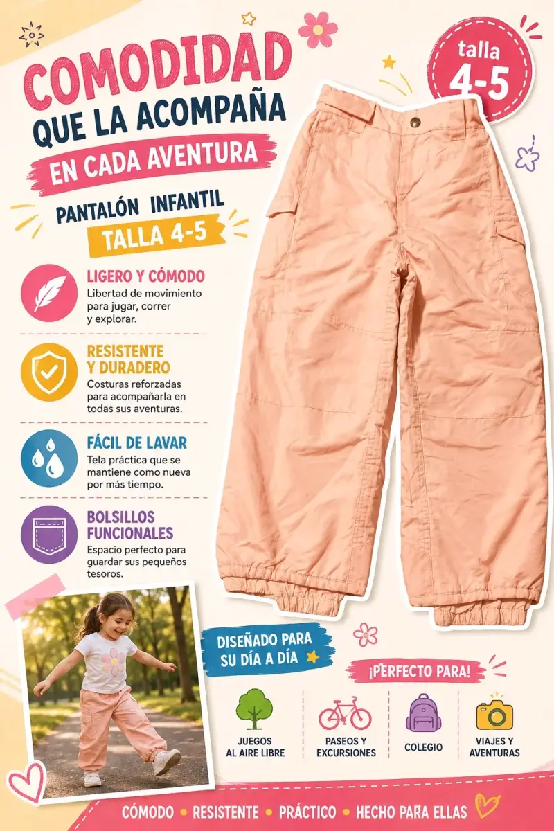 Abrigo infantil rojo con capucha de piel sintética - 3