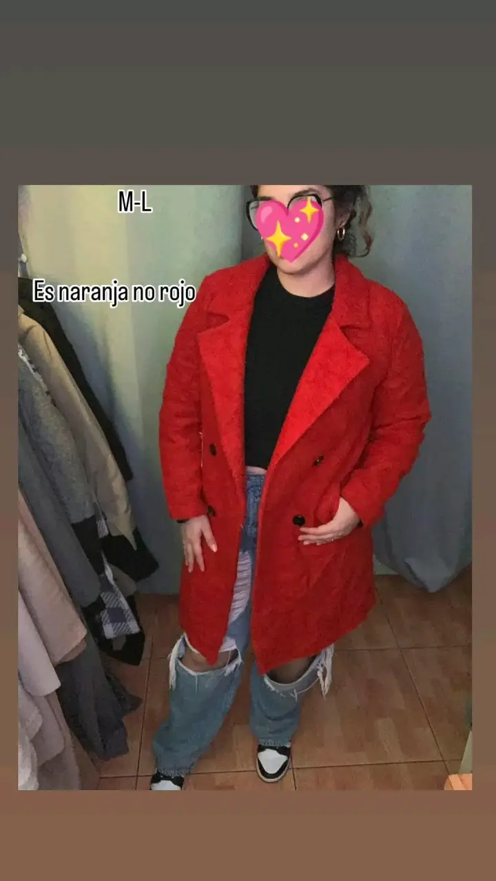 Abrigo naranja para mujer talla M-L - 1