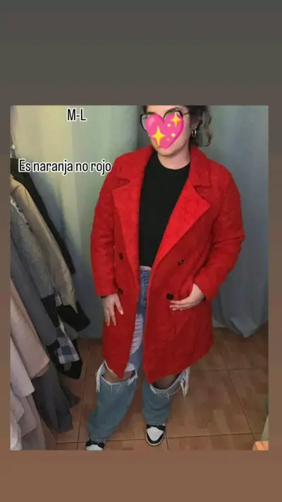 Abrigo naranja para mujer talla M-L - miniatura 1