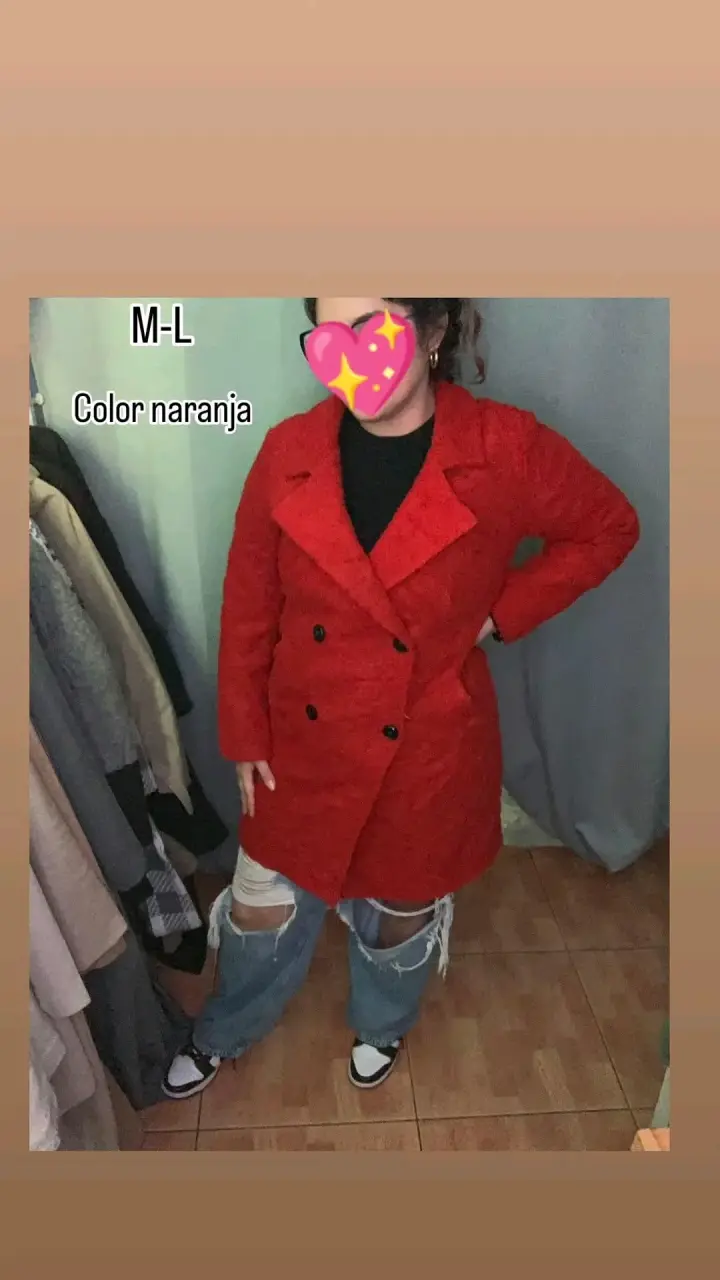 Abrigo naranja para mujer talla M-L - 2