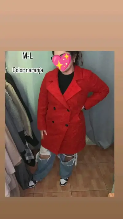 Abrigo naranja para mujer talla M-L - miniatura 2