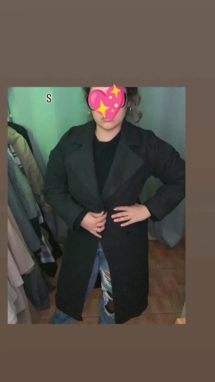 Abrigo Largo Gris oscuro para Mujer Talla S - 2
