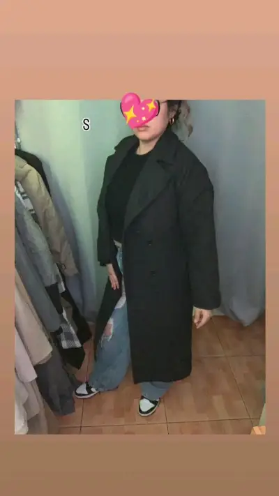 Abrigo Largo Gris oscuro para Mujer Talla S - miniatura 4