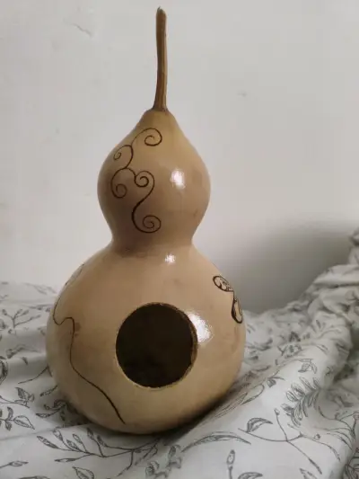 Casa de pájaro con calabaza a mano - miniatura 5